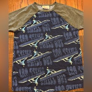 Kids LuLaRoe Sloan Top size 6 Incredibles “Mr. Freeze”